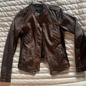 Women’s Faux Leather Bomber Jacket S